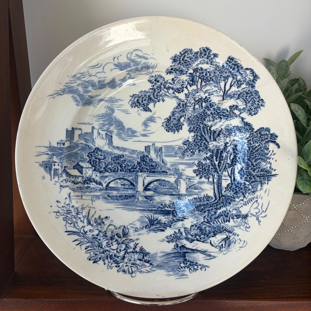 Wedgwood & Co Ltd Countryside Blue White Transferware Plate Enoch Wedgwood 10in